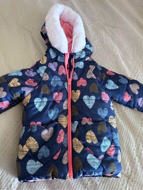 Wippette Coral Pink Fleece Jacket with Navy Patch Label